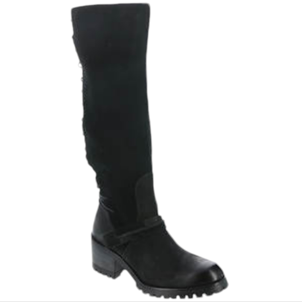MIZ MOOZ Black Mayer Knee High Lace-Up Shaft Boot...Size EU 40/US (9-9.5)....